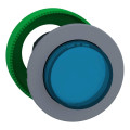 Harmony xb5 - tête bouton pous-pous lumin - Ø22 - col flush grise - dép - bleu