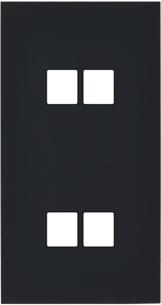 Façade désir noir mat double verticale 2 medias 2 medias