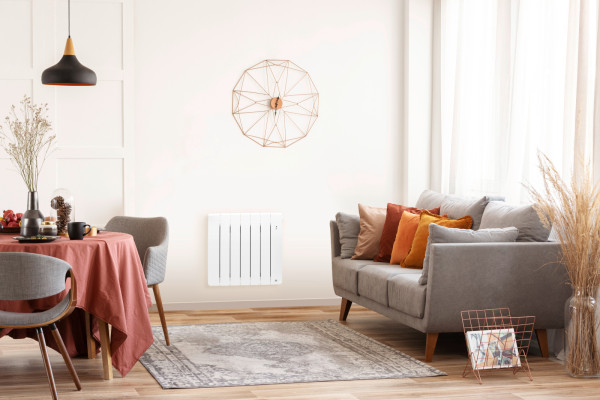 Radiateur chaleur douce connecté bilbao 4 horizontal 1000w gris ardoise