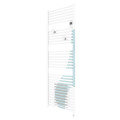 Radiateur sèche-serviettes connecté riva 5 avec soufflerie 1500w blanc brillant