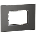 Plaque de finition arteor 3 modules arteor carre 2 x 4 noir