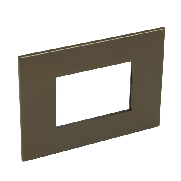 Plaque de finition arteor 3 modules carre bronze sombre