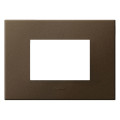 Plaque de finition arteor 3 modules carre bronze sombre