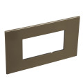 Plaque de finition arteor 4 modules carre bronze sombre