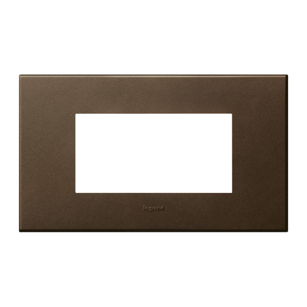 Plaque de finition arteor 4 modules carre bronze sombre