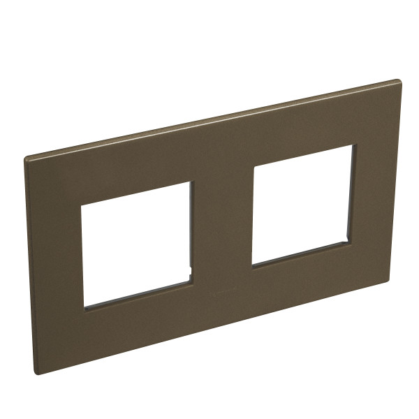 Plaque de finition arteor 2x2 modules carre bronze sombre