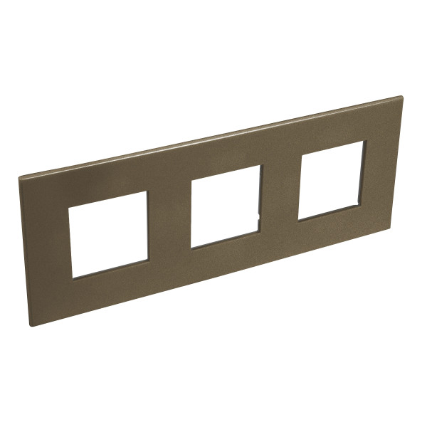 Plaque de finition arteor 3x2 modules carre bronze sombre