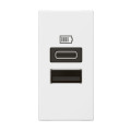 Chargeur 1 module 2 prises usb type a et type c 15w blanc