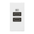 Chargeur 1 module 2 prises usb type c 15w blanc