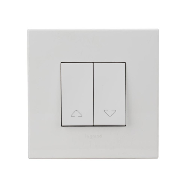 Double switch for electric shutter squ are white