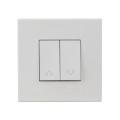 Double switch for electric shutter squ are white