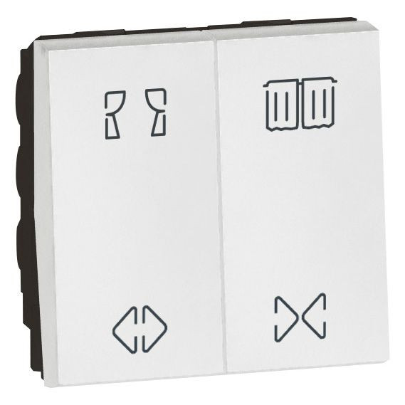 Double switch for curtain 2 modules with icons sq w