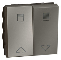 Double switch for electric shutter 2 modules ules with icons sq mag.