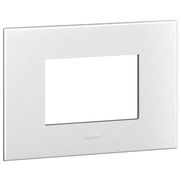 Plaque de finition arteor 3 modules carre blanc 