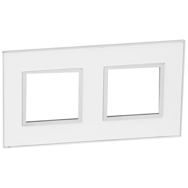 Plaque de finition arteor 2x2 modules carre mirror white 