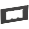Plaque de finition arteor 4 modules carre mirror noir 