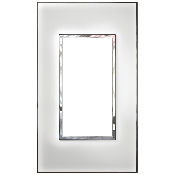 Plaque de finition arteor 4 modules carre mirror white 