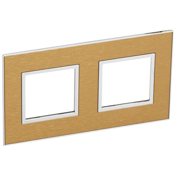 Plaque de finition arteor 2x2 carre module fb-sch gold brass 