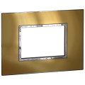 Plaque de finition arteor 3 carre module it/us gold brass 