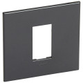 Plaque de finition arteor 1 carre module schuko graphite 