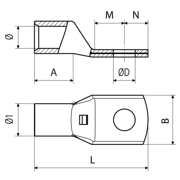 Cosse tubulaire série hr 25 mm² - diamètre 12 mm²