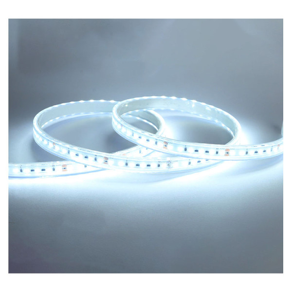 Bandeau blc 6000k 5m 60led et 9w/m ip67 12v tube silicon