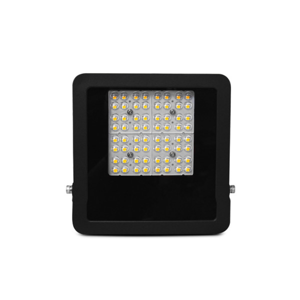 Lumos asym projecteur asym 50w 3000k 40°x90° plat noir ip65 5ans