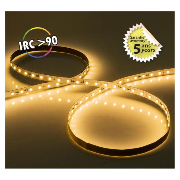 Bandeau blc 3000k 5m 120led 10w/m ip20 24v 5ans