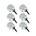 Terrasso kit spot 6 x 0,6w 12v bleu rond ip67 + alim