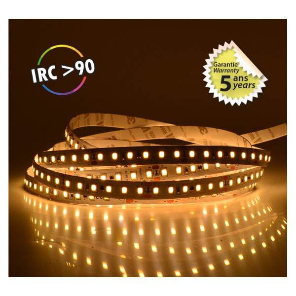 Bandeau blc 3000k 5m 120led 14,4w/m ip20 24v boite 5ans