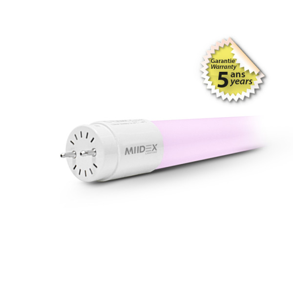 Tube led t8 1200mm 18w 85-265v pink (x10) 5a- 50000h