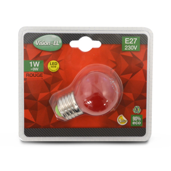 Led 1w bulb e27 rouge