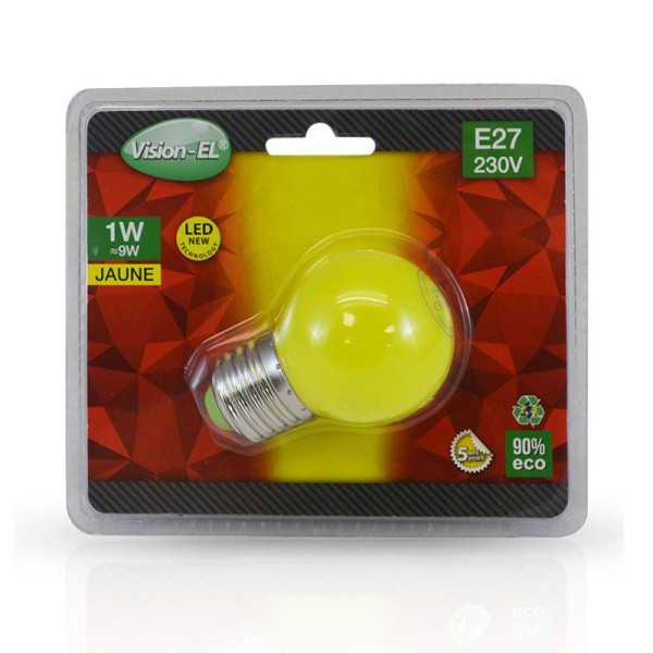 Led 1w bulb e27 jaune boite