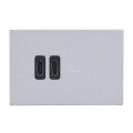 Prise double usb mosaic type-c 63w power delivery 3 modules - alu
