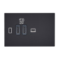 Prise double usb mosaic type-c 63w power delivery 3 modules - noir