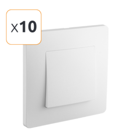 Va-et-vient Debflex Cali blanc avec plaque boite de 10