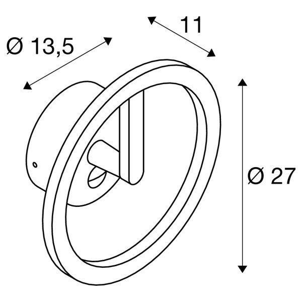 Q-ring, applique murale, sensor, 3000 k, ip54, noir