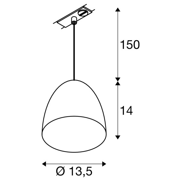 Para cone 14, suspension pour système 1 allumage, gu10, blanc/or