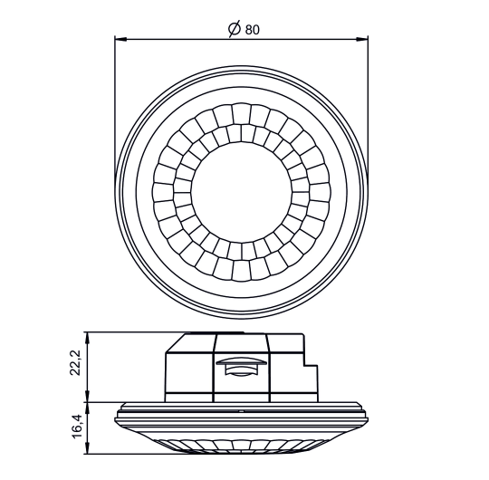 Détecteur de mouvement LUXORliving BI360 WH (PIR) pour montage au plafond à l'intérieur