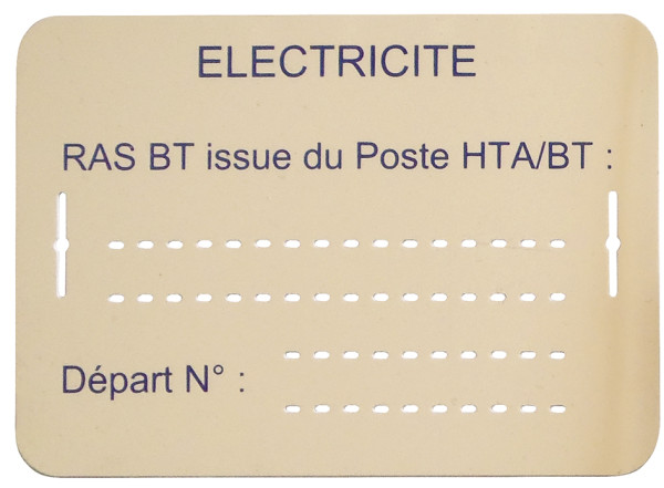 Lot 10 plaques d'identification ras bt