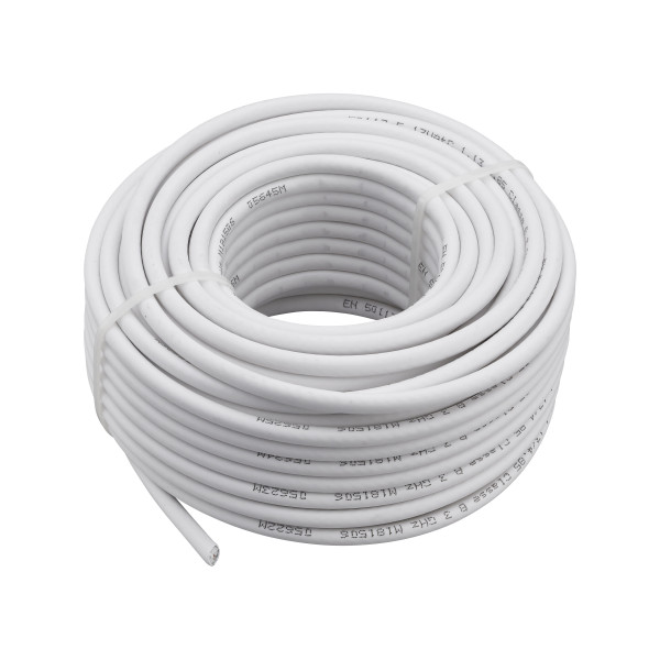 Câble TV Debflex bobine 25m 17 vatc blanc