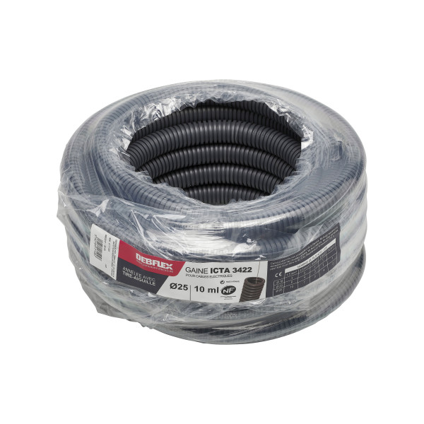 Gaine ICTA Diamètre 25 mm avec Tire-Aiguille DEBFLEX – Bobine de 10 m