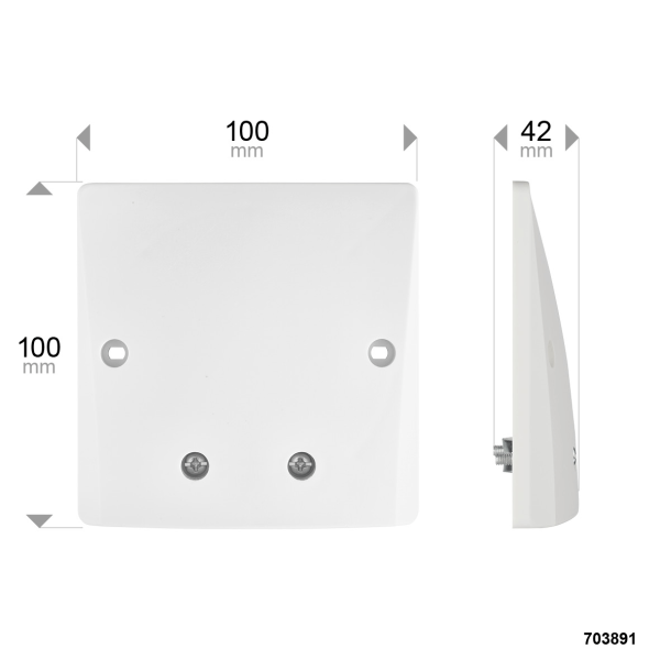 Sortie de câble Debflex 100x100 mm, 20/32a