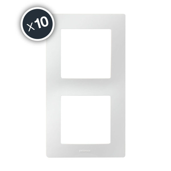 Caly plaque 2 postes horizontale ou verticale blanc boite de 10