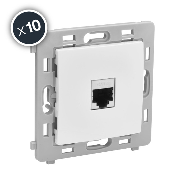 Caly mecanisme prise rj45 cat6 blanc boite de 10