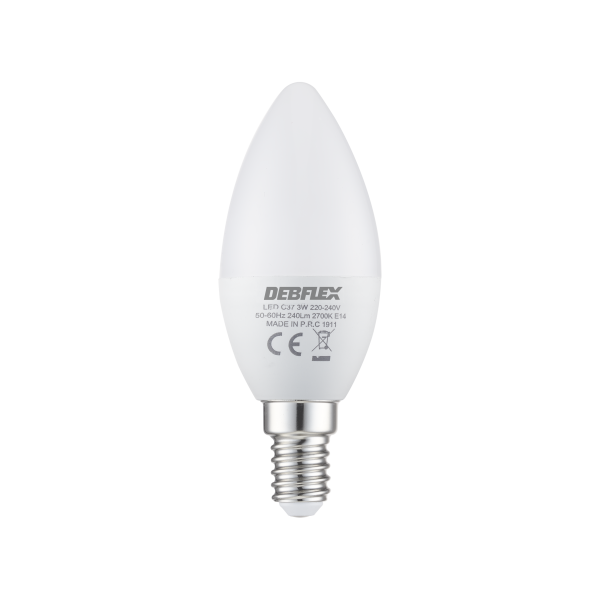 Ampoule c37 smd verre blanc e14 3w 2700k 240lm