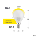 Ampoule g45 smd verre blanc e14 3w 2700k 240lm