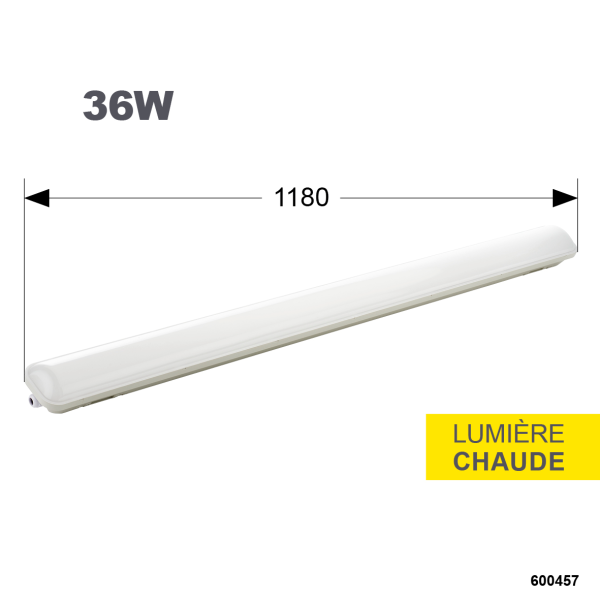 Reglette led ip65 1200mm smd 36w 3000k 3000lm