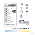 Reglette led ip65 1200mm smd 36w 3000k 3000lm