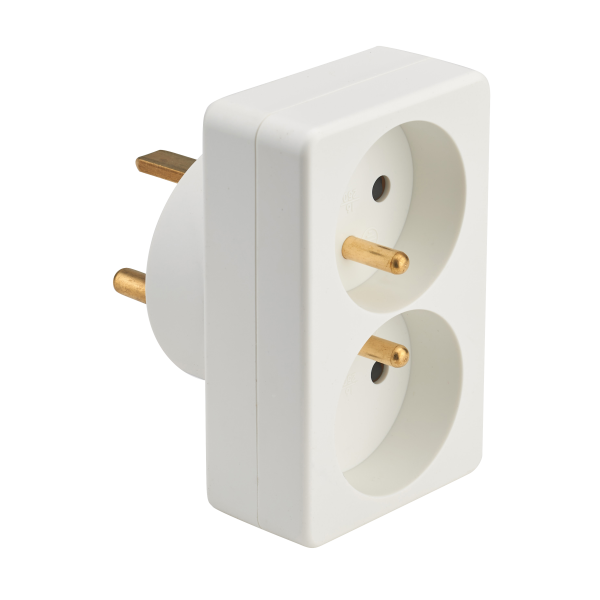 Adaptateur pour fiche de puissance 2P+T 20A-16A 4400W blanc vrac